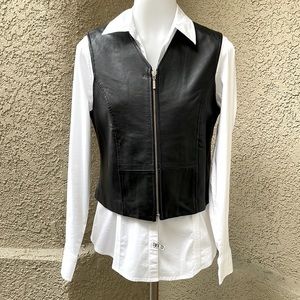 New black Sophisticate leather vest